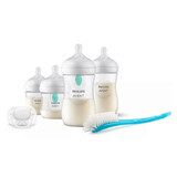 Ensemble de biberons avec dispositif anti-colique, brosse et sucette, Natural Response, 0 mois+, Philips Avent