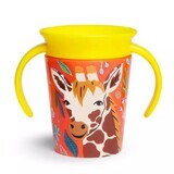 Tazza da allenamento Miracle 360 ​​​​Wildlove con manici, +6 mesi, Giraffa, 177 ml, Munchkin