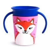 Tasse d'apprentissage Miracle 360 Wildlove avec poignées, +6 mois, Red Fox, 177 ml, Munchkin