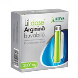 Lilidose Arginine buvable 2000 mg avec arôme de citron vert, 10 unidoses x 25ml, Adya Green Pharma