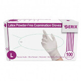 Set 100 Manusi De Examinare Latex Nepudrate 5.7g Albe SERIX (M)