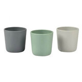 Set de 3 tasses en silicone, vert sauge, Beaba