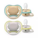 Succhietti Ultra Air, 0-6 mesi, 2 pezzi, Neutro, Philips Avent