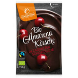 Cerises amères bio enrobées de chocolat noir, 50 g, Landgarten