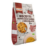Biscuits bio aux flocons d'avoine et au chocolat, végétaliens, sans huile de palme, 350 g, Fior di Loto