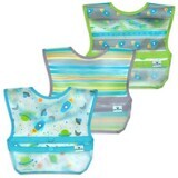 Lot de 3 bavoirs imperméables, Aqua Space, Green Sprouts