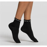 Pompea Chaussettes courtes pour femmes Chaussettes noires Perlita, 1 pièce