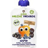 Purée de pommes, de myrtilles, de mûres et de mûres Eco, 100 g, Freche Freunde