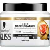 Schwarzkopf GLISS Mască de păr 4 în 1 regeneratoare, 400 ml