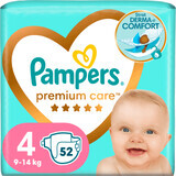 Pampers Premium Care luier nummer 4, 9-14kg, 52 stuks