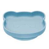 L'assiette en silicone du Petit Ours avec ventouse, 6 mois et +, Aqua Blue, Appekids