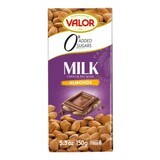 Milk chocolate with almonds without sugar, 150 g, Valor