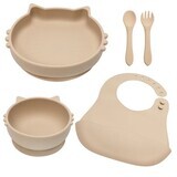 Kitty Silicone Diversion Set, 6 months+, Bubble Beige, Appekids