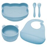 Panda Silicone Diversion Set, 6 months+, Aqua Blue, Appekids