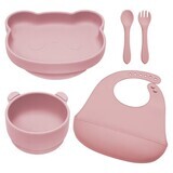 Panda Silicone Diversion Set, 6 months+, Old Rose, Appekids