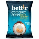 Organic coconut chips with salted caramel, 70 g, Bettr