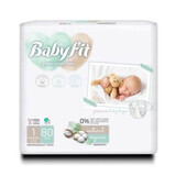 Bio Jumbo Newborn Diapers, No. 1, 0-3 Kg, 80 pieces, Babyfit