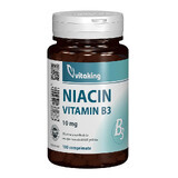 Vitamine B3 (niacine), 10 mg, 100 tabletten, Vitaking