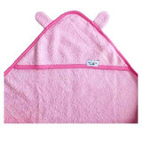 Badcape met baby oren, 100x100 cm, Roze, Tuxi Merken