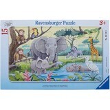 Marco Puzzle Animales de África, +3 años, 15 piezas, Ravensburger