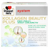 Kollagen (Collageen) Beauty Plus Systeem voor haar en huid met biotine en hyaluronzuur, 30 doses voor de prijs van 20 doses, Doppelherz