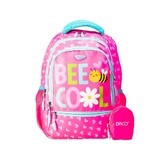 Roze rugzak Bee Cool, 38 cm, Albinuta, Daco