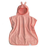 Poncho con cappuccio e copriorecchie, 2-6 anni, Salmone, Tuxi