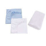 Set van 2 ledikantlakens + waterdichte hoes, 120x60 cm, Wit/Blauw, Fic Baby