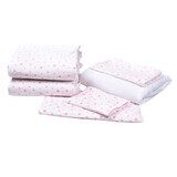 Complete set beddengoed en wiegbekleding, 120 x 60 cm, model Pink Stars, Fic Baby