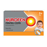 Nurofen pour les enfants de plus de 3 mois 60 mg, 10 suppositoires, Reckitt Benckiser Healthcare