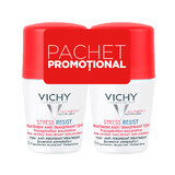 Vichy Stress-Resist 72h Intensieve Antiperspirant Roll-On Deodorant, 50 ml + 50 ml