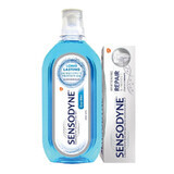 Pachet Pastă de dinți Repair & Protect Whitening Sensodyne, 75 ml + Apă de gură Senzitivity Protection Sensodyne, 500 ml, Gsk