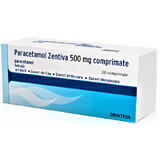 Paracétamol 500 mg, 20 comprimés, Zentiva