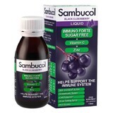 Suikervrije siroop met zwarte vlierbes, vitamine C en zink Immuno Forte, 120 ml, Sambucol