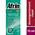 Afrin Menthol 0.5mg/ml No Drip, nasal spray with metering pump - Rapid treatment of nasal congestion - 15ml