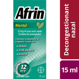 Afrin Menthol 0.5mg/ml No Drip, spray nasal avec pompe doseuse - Traitement rapide de la congestion nasale - 15ml