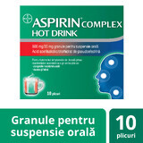 Aspirinecomplex Hot Drink 500 mg/30 mg korrels voor orale suspensie, 10 sachets, Bayer
