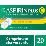 Aspirine Plus C 400 mg/240 mg, 20 comprimés effervescents, Bayer
