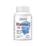 Vitamine C +D3 +Zn, 60 capsules, Zenyth