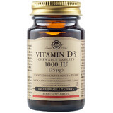 Vitamine D3 kauwtablet 1000 IE, 100 tabletten, Solgar