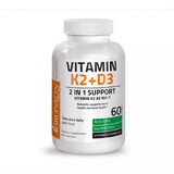 Vitamine K2 90 mcg + Vitamine D3 5000 IU, 60 capsules, Bronson Laboratories