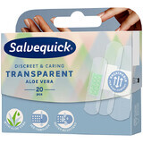 Salvequick Transparante Aloë Vera, transparante pleisters met verband, waterdicht, met aloë, 20 stuks