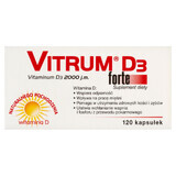 Vitrum D3 Forte, vitamine D 2000 IE, 120 capsules