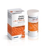 Calcium avec vitamine C 1000 mg, 10 comprimés, Sandoz