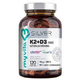 MyVita Zilver, Vitamine K2 + D3 2000 IE, 120 capsules