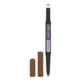 Maybelline Express Brow Satin Duo, dubbelzijdig wenkbrauwpotlood, 02 Medium Brown, 1 stuk