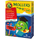 Moller&#39;s Omega-3 Vis, gelei, frambozensmaak, 36 stuks