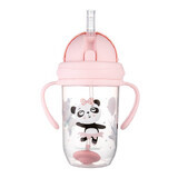 Canpol Babies, sippy cup met tube en gewicht, Exotic Animals, roze, 56/606, vanaf 6 maanden, 270 ml