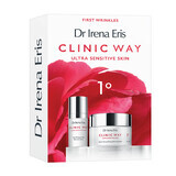 Dr Irena Eris Clinic Way 1° set, actief verzachtende dermocrème, voor de dag, SPF 15, 50 ml + oogdermocrème die vermoeidheidssymptomen vermindert, 15 ml