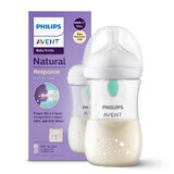 Avent Natural Response, fles met responsieve speen, met AirFree-ventiel, teddybeer, flow 3, SCY673/82, na 1 maand, 260 ml